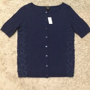 NWT Talbots Cardigan w Lace Detail